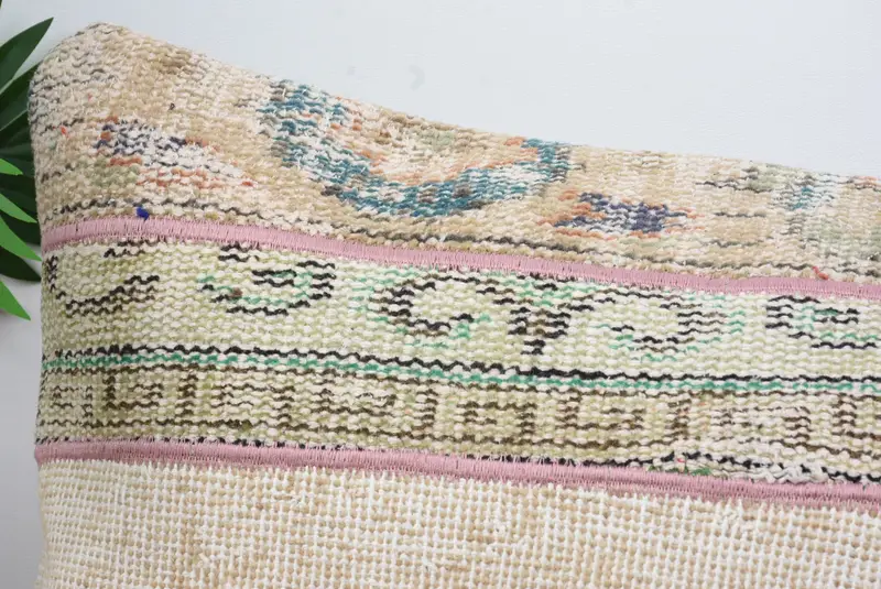 Pillow for Couch, Accent Throw Pillow Sham, Turkish Kilim Pillow, 16x48 Beige Pillow Case, Pillow Case, Gift Pillow, Living Room Throw Pillow Sham - 2
