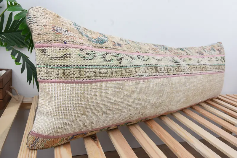 Pillow for Couch, Accent Throw Pillow Sham, Turkish Kilim Pillow, 16x48 Beige Pillow Case, Pillow Case, Gift Pillow, Living Room Throw Pillow Sham - 4