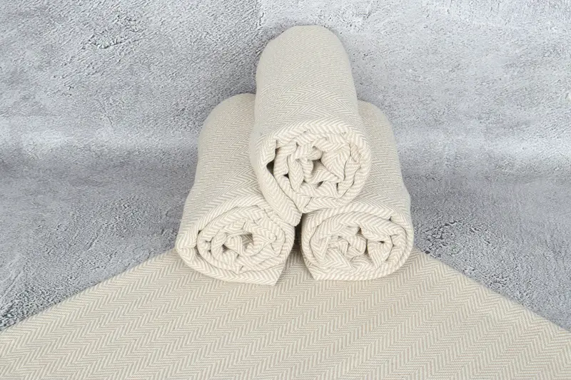 Customized Towels, Thin towel, Handwoven Turkish Towel, Peshtemal Towel, Custom Towel Beach, Monogram Beach Towel, 70x40 Cotton Herringbone Towel - 7