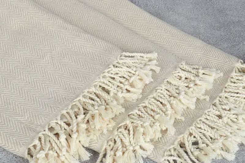 Customized Towels, Thin towel, Handwoven Turkish Towel, Peshtemal Towel, Custom Towel Beach, Monogram Beach Towel, 70x40 Cotton Herringbone Towel - 5