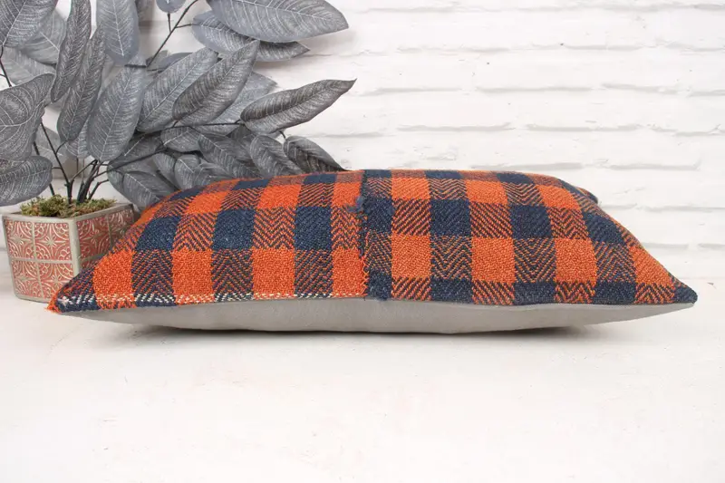 Kilim Cushion Sham, Couch Pillow, Wholesale Cushion, Pillow Cover, Vintage Throw Pillow, Antique Pillows, 12x24 Orange Cushion, Turkish Pillow - 5