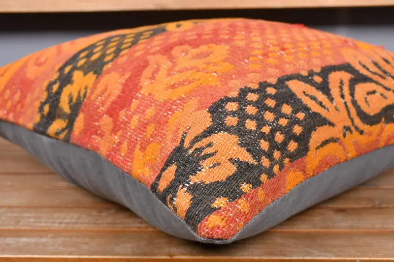 Oriental Pillow Cover, Kilim Pillow, 20x20 Red Cushion Cover, Vintage Kilim Throw Pillow, Handmade Kilim Cushion, Pillow Sham, Ikat Pillow Case - 3