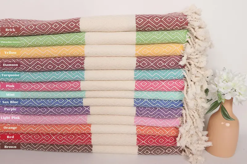 Bachelorette Party Gift, Turkish bath towel, Bathroom Towel, Soft and absorbent Turkish towel, 68x38 Cotton Diamond Towel, Turkish Towel USA - 1
