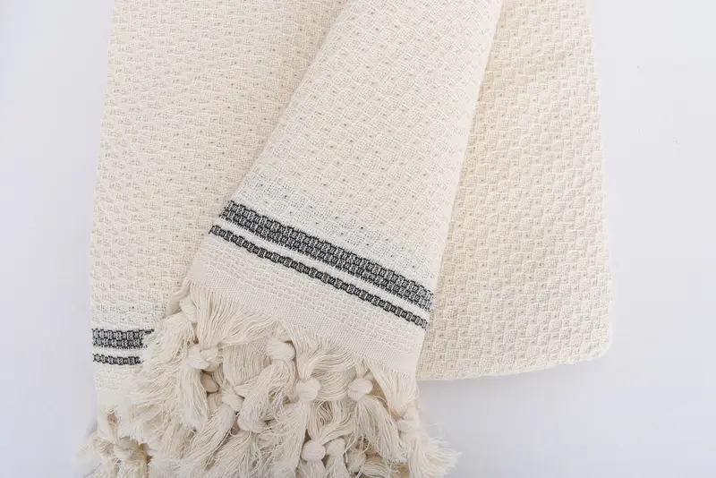 Memorial Gift, Family Gift Basket, Wedding Favors, 94x92 Cotton Striped Towel, Custom Wedding Gifts, Woven Blanket, Monogram Beach Blanket - 8