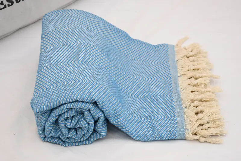 Bridesmaid Favors, Turkish Cotton Throw Blanket, 84x68 Cotton Zig zag Towel, Monogram Blanket, Decorative Blanket, Throw Blanket Couch - 5