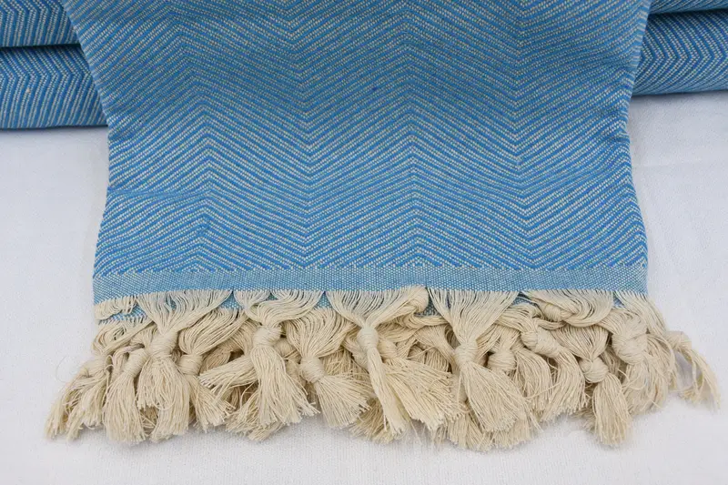 Bridesmaid Favors, Turkish Cotton Throw Blanket, 84x68 Cotton Zig zag Towel, Monogram Blanket, Decorative Blanket, Throw Blanket Couch - 1