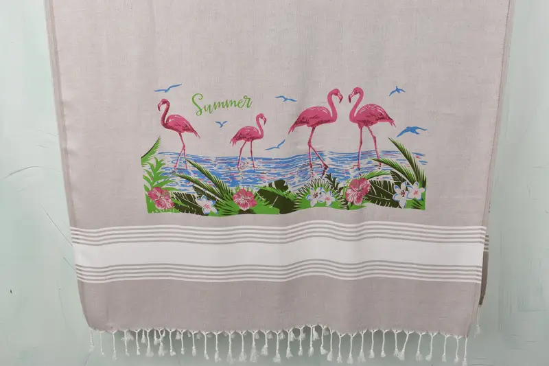 Peshtemal Towel, 70x40 Cotton Summer Print Striped Towel, Gift For Best Friend, Personalized Gift, Summer Towel, Hammam towel, Custom Turkish Towel - 1