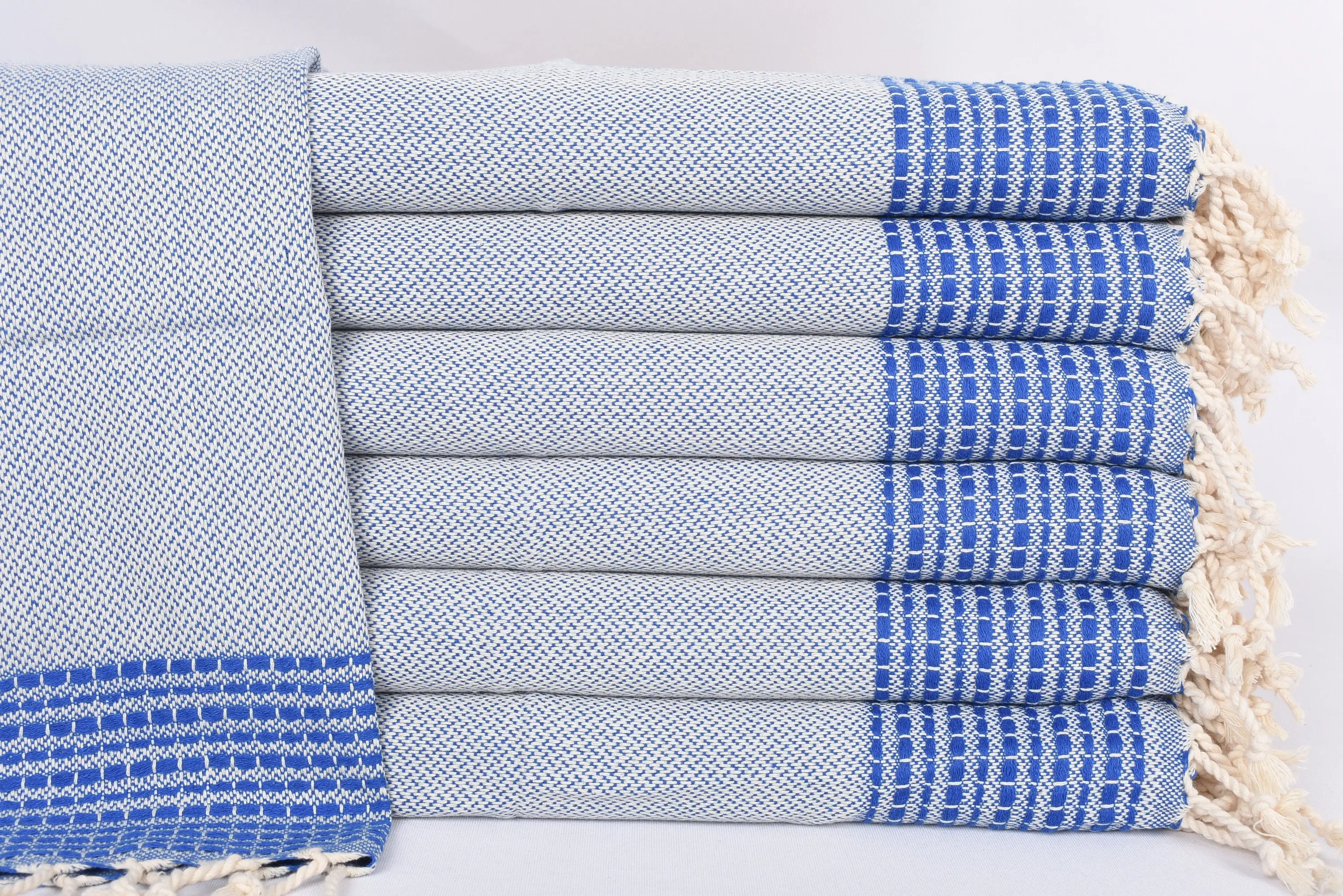 Wedding Day Gift Sax Blue Striped Dish Towel, 40x20 Inches - 1