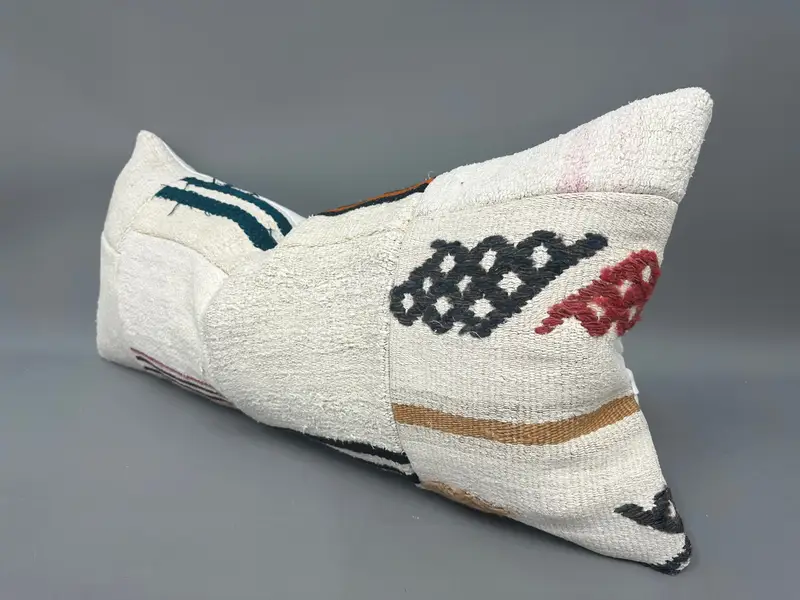 Pillow Cover, Home Decor Pillow, Garden Pillow, 16x36 Beige Pillow Case, Vintage Kilim Throw Pillow, Kilim Cushion Sham, Anatolian Pillow Cover - 3