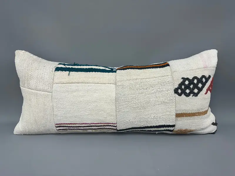 Pillow Cover, Home Decor Pillow, Garden Pillow, 16x36 Beige Pillow Case, Vintage Kilim Throw Pillow, Kilim Cushion Sham, Anatolian Pillow Cover - 5