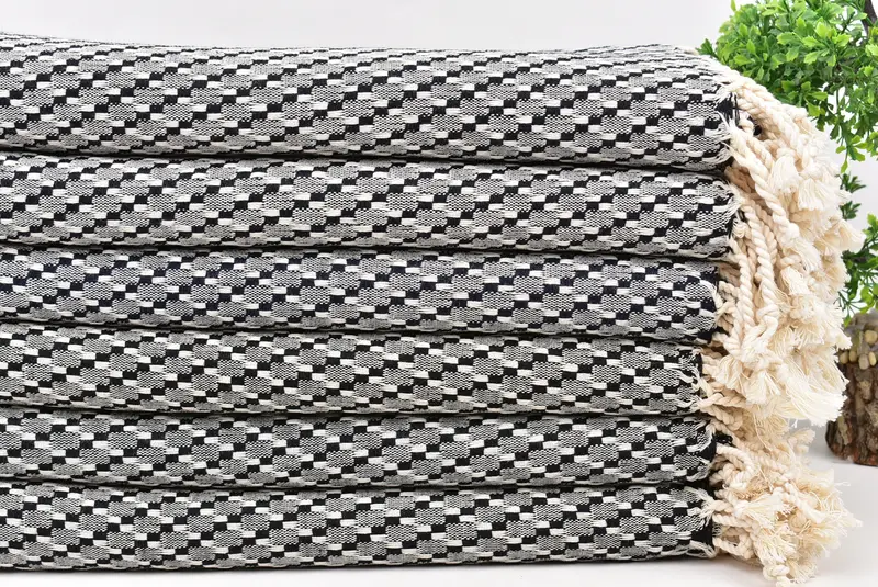 68x40 Cotton Geometric Towel, Bridal Shower Favors, Custom Wedding Gift From Bridesmaid, Bachelor Party Favors, Sand-free towel, Custom Gift - 3
