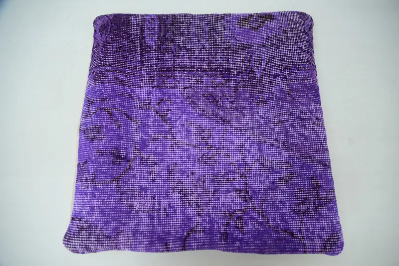 20x20 Purple Cushion Case, Turkish Kilim Pillow, Boho Chic Cushion Case, Cushion Cover, Kilim Pillow Cover, Boho Pillow Sham Cover, Armchair Cushion - 6