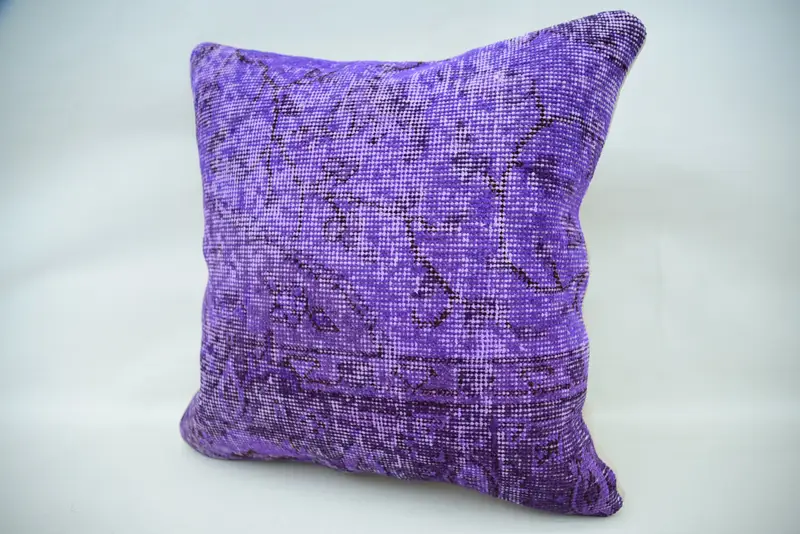 20x20 Purple Cushion Case, Turkish Kilim Pillow, Boho Chic Cushion Case, Cushion Cover, Kilim Pillow Cover, Boho Pillow Sham Cover, Armchair Cushion - 3