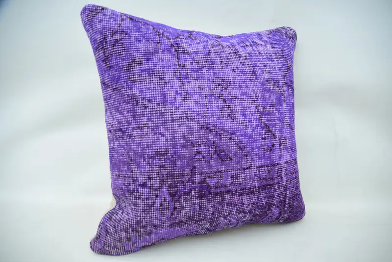 20x20 Purple Cushion Case, Turkish Kilim Pillow, Boho Chic Cushion Case, Cushion Cover, Kilim Pillow Cover, Boho Pillow Sham Cover, Armchair Cushion - 2
