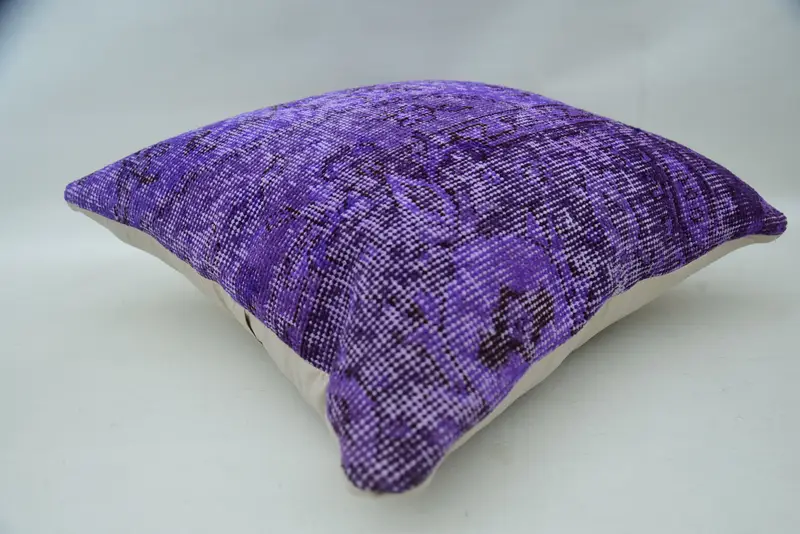 20x20 Purple Cushion Case, Turkish Kilim Pillow, Boho Chic Cushion Case, Cushion Cover, Kilim Pillow Cover, Boho Pillow Sham Cover, Armchair Cushion - 5