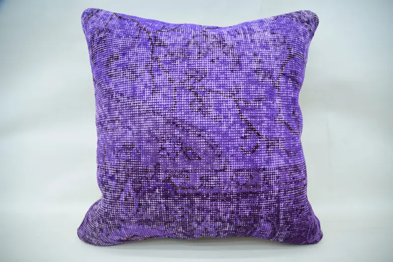 20x20 Purple Cushion Case, Turkish Kilim Pillow, Boho Chic Cushion Case, Cushion Cover, Kilim Pillow Cover, Boho Pillow Sham Cover, Armchair Cushion - 1