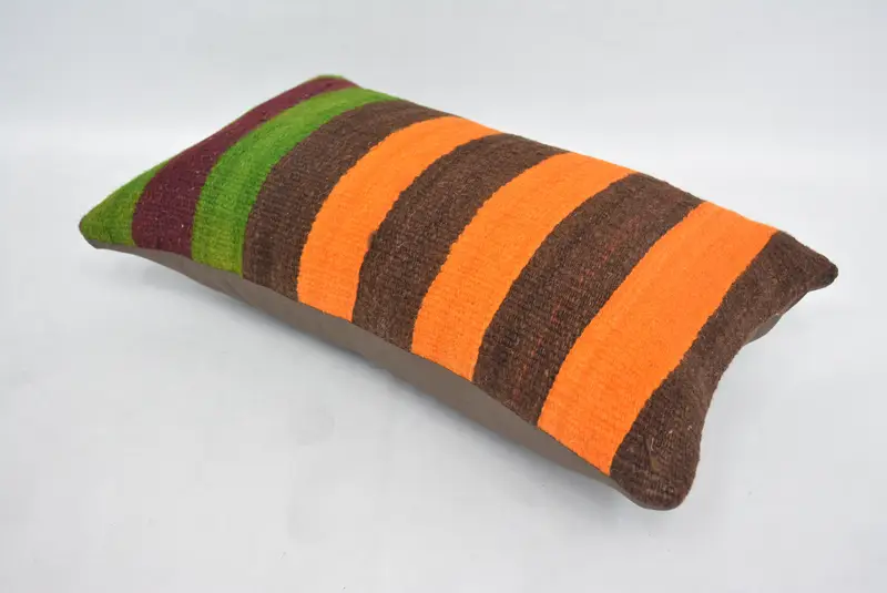 Office Chair Pillow Case, Home Decor Pillow, One Of A Kind Cushion Cover, Cushion Cover, 12x20 Brown Cushion Case, Pillow for Couch, Antique Pillows - 6