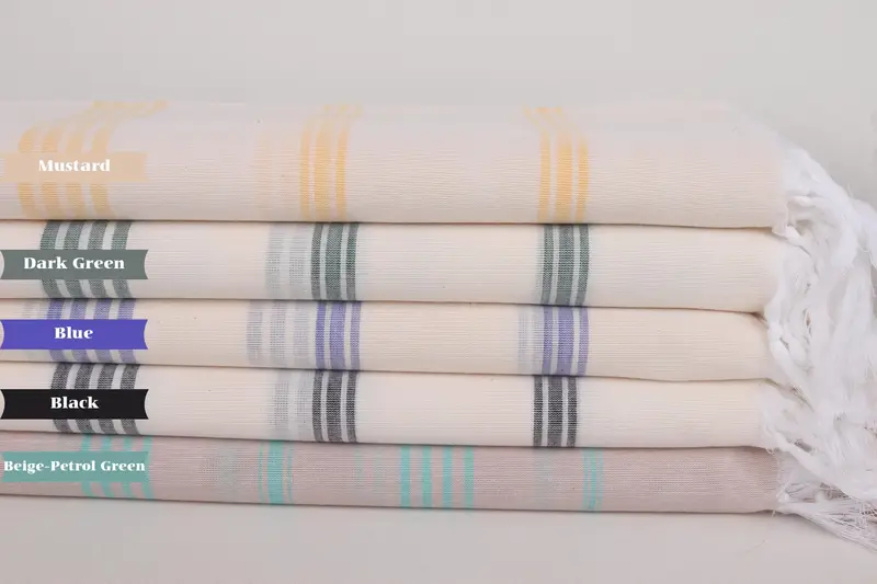 Bridal Shower Favors, Organic Beach Towel, 70x40 Cotton Striped Towel, Turkish hand towel, Summer Towel, Christmas Gift, Turkish beach towel - 1