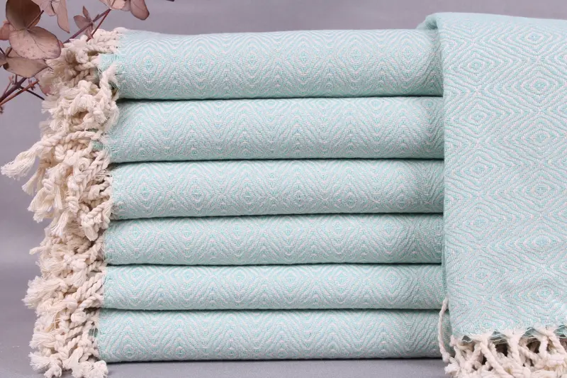 Wholesale Turkish Beach Towel Diamond Mint, 40x71 Inches