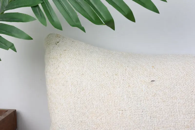 12x24 Beige Pillow Sham, Cushion, Handmade Throw Cushion Case, Boho Pillow Sham Cover, Handmade Kilim Cushion, Vintage Kilim Throw Pillow - 2