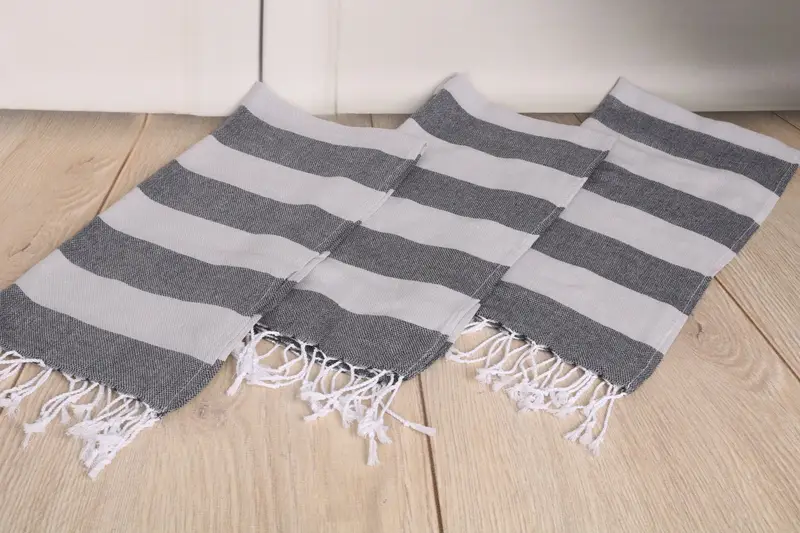 40x18 Cotton Striped Towel, Turkish Towel Hand Towel, Gym Towel, Turkish Tea Towel, Best Friend Gift, Embroidery Towels, Monogram Hand Towel - 6