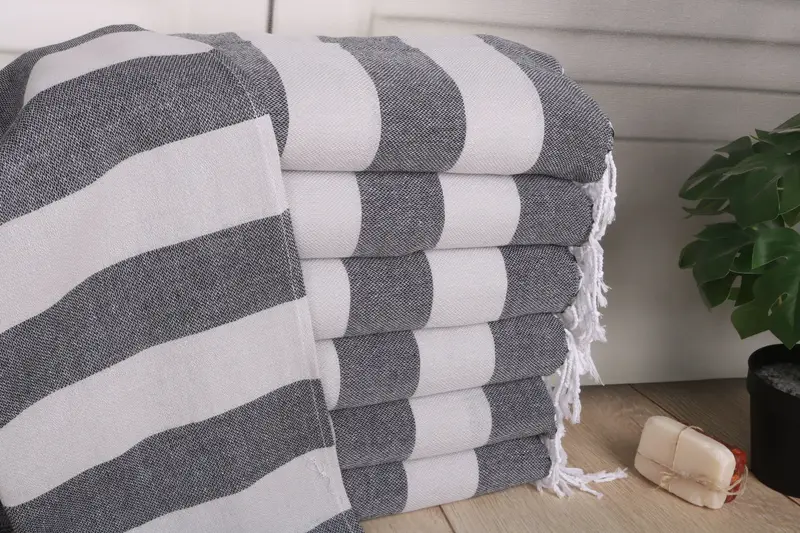 40x18 Cotton Striped Towel, Turkish Towel Hand Towel, Gym Towel, Turkish Tea Towel, Best Friend Gift, Embroidery Towels, Monogram Hand Towel - 1