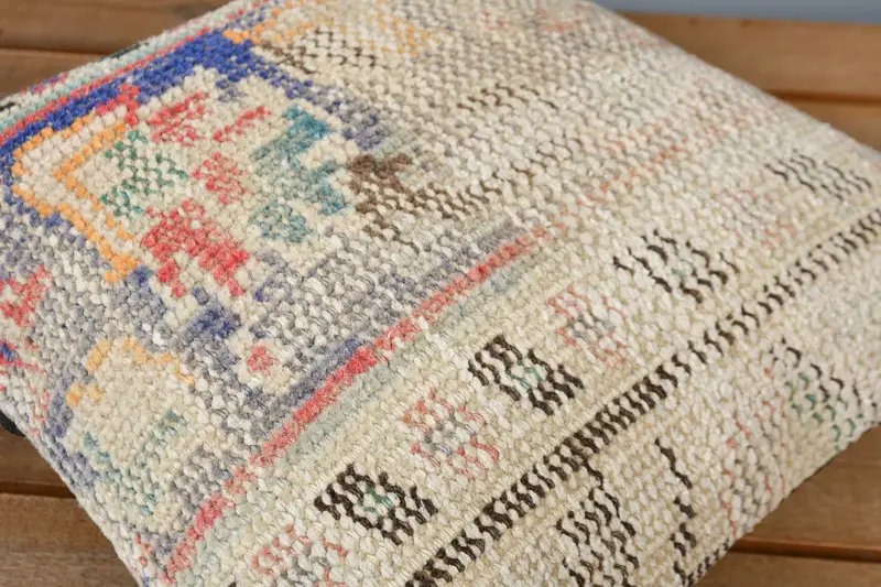Throw Kilim Pillow, Cushion, Bolster Throw Pillow Sham, Boho Pillow, Pet Cushion, 12x12 Beige Pillow Case, Handwoven Pillow, Kilim Pillow - 4