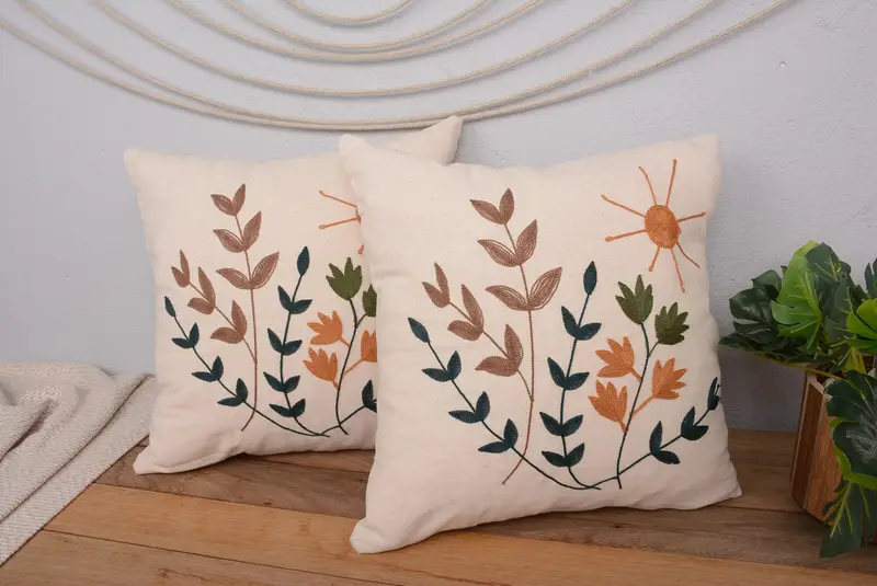 Gesticktes Southwestern Wurfkissen, 16x16 Vintage Kissen