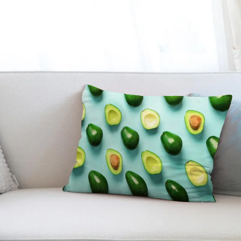 Kissen mit grünem Aufdruck „Früchte“: Moderner Komfort für die Inneneinrichtung