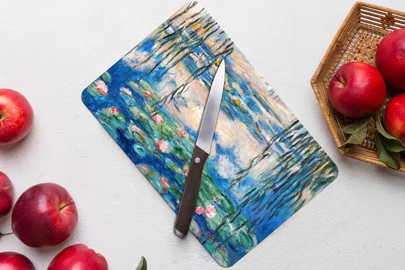 抽象的なロータスガラスのまな板、モダンなキッチンの必需品