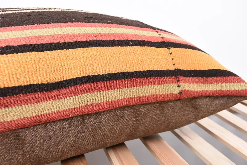 20x28 Brown Pillow Sham, Sustainable Pillow Sham, Antique Pillows, Aztec Pillow Cover, Throw Kilim Pillow, Cushion Cover, Turkish Kilim Pillow - 7