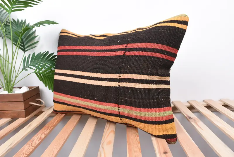 20x28 Brown Pillow Sham, Sustainable Pillow Sham, Antique Pillows, Aztec Pillow Cover, Throw Kilim Pillow, Cushion Cover, Turkish Kilim Pillow - 5