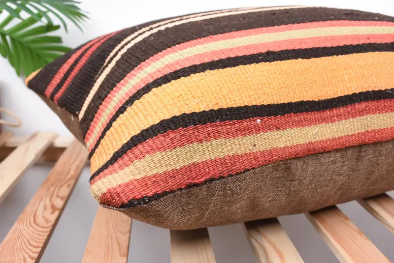 20x28 Brown Pillow Sham, Sustainable Pillow Sham, Antique Pillows, Aztec Pillow Cover, Throw Kilim Pillow, Cushion Cover, Turkish Kilim Pillow - 6