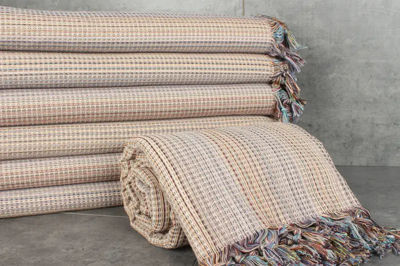 Personalized Blanket, Turkish Bedcover, Woven Throw Blanket, 92x88 Cotton Geometric Towel, Bridesmaid Gifts, Oversized Beach Towel, Bridal Gifts - 2