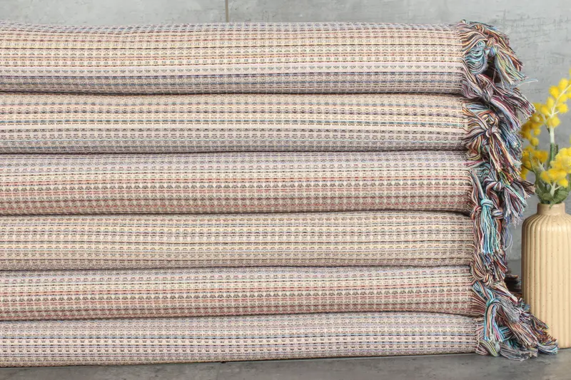 Personalized Blanket, Turkish Bedcover, Woven Throw Blanket, 92x88 Cotton Geometric Towel, Bridesmaid Gifts, Oversized Beach Towel, Bridal Gifts - 1
