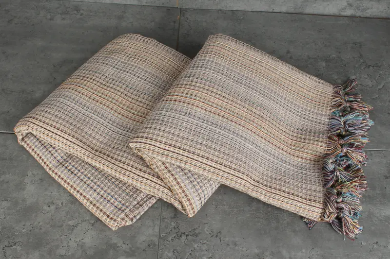 Personalized Blanket, Turkish Bedcover, Woven Throw Blanket, 92x88 Cotton Geometric Towel, Bridesmaid Gifts, Oversized Beach Towel, Bridal Gifts - 5