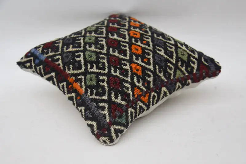 Vintage Pillow, Cushion Case, Morroccon Kilim Cushion Pillow Sham, 12x12 Red Pillow, Retro Throw Pillow, Home Decor Pillow, Antique Pillows - 6