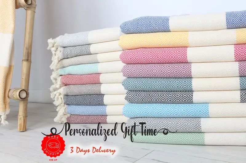 Handmade Gift, Xmas Gifts, Small Towel, Personalized Hand Towel, Best Wedding Gift, Custom Hand Towel, 36x20 Cotton Diamond Towel, Small Bath Towels
