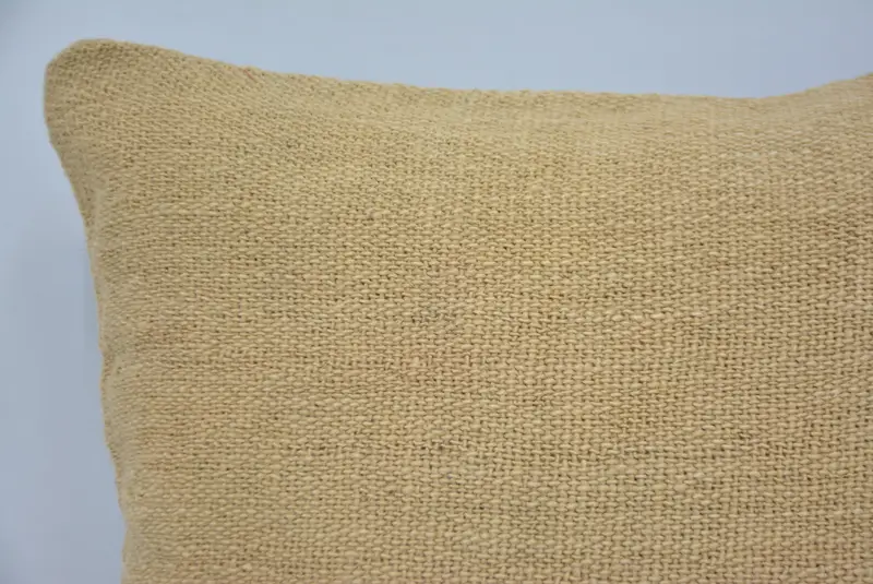 Vintage Yastık, Kilim Yastığı Kapağı, Rahat Atma Yastık Kılıfı, 14x14 Bej Yastığı, Vintage Kilim Tırtı Yastığı, Yastık Örtüsü - 2