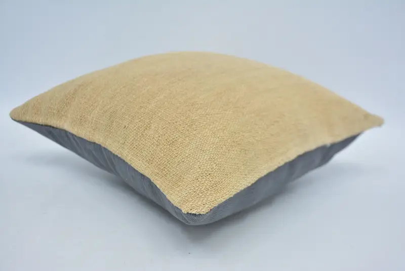 Vintage Yastık, Kilim Yastığı Kapağı, Rahat Atma Yastık Kılıfı, 14x14 Bej Yastığı, Vintage Kilim Tırtı Yastığı, Yastık Örtüsü - 6