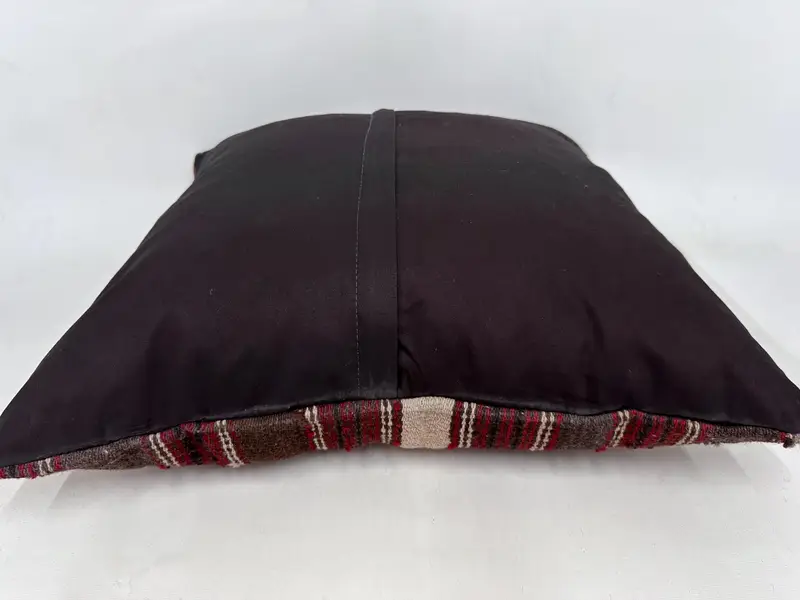24x24 Red Pillow Cover, Pillow Case, Handmade Kilim Cushion, Turkish Kilim Pillow, Handmade Pillow Sham, Pet Pillow Case, Throw Kilim Pillow - 7