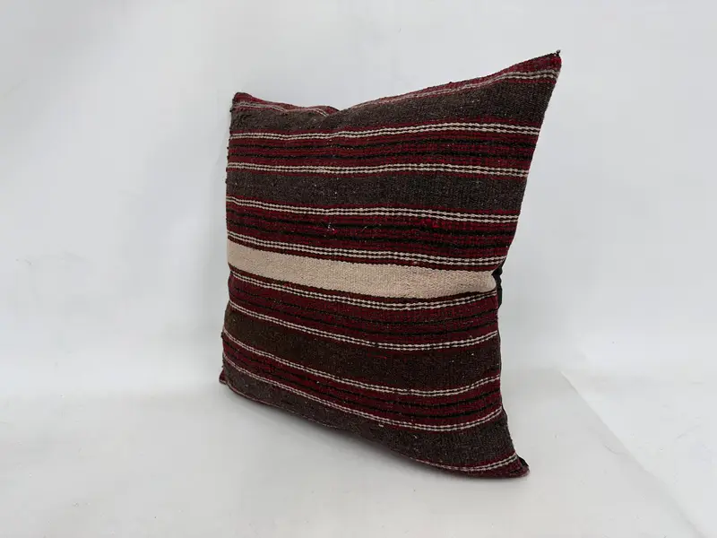 24x24 Red Pillow Cover, Pillow Case, Handmade Kilim Cushion, Turkish Kilim Pillow, Handmade Pillow Sham, Pet Pillow Case, Throw Kilim Pillow - 4