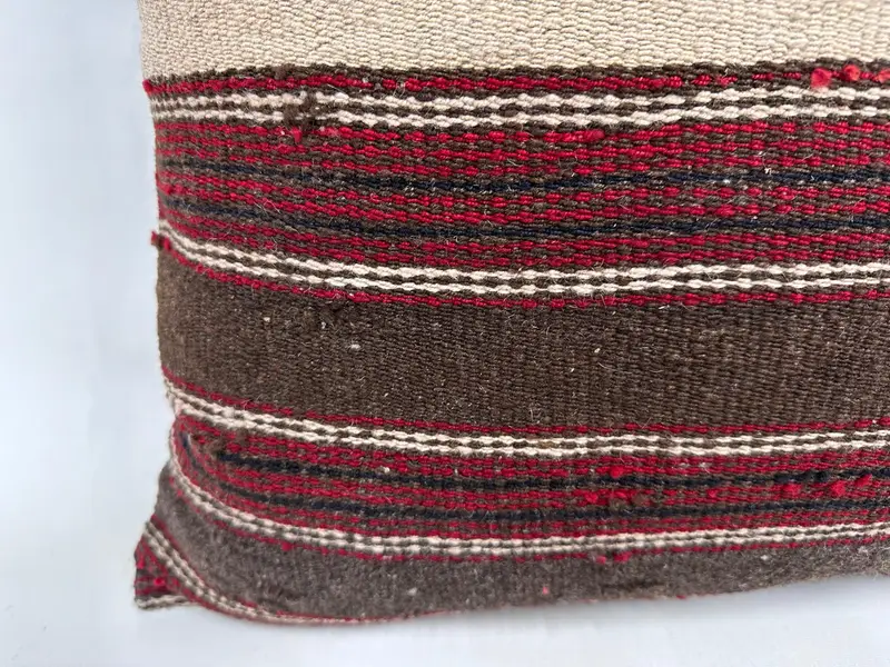24x24 Red Pillow Cover, Pillow Case, Handmade Kilim Cushion, Turkish Kilim Pillow, Handmade Pillow Sham, Pet Pillow Case, Throw Kilim Pillow - 2