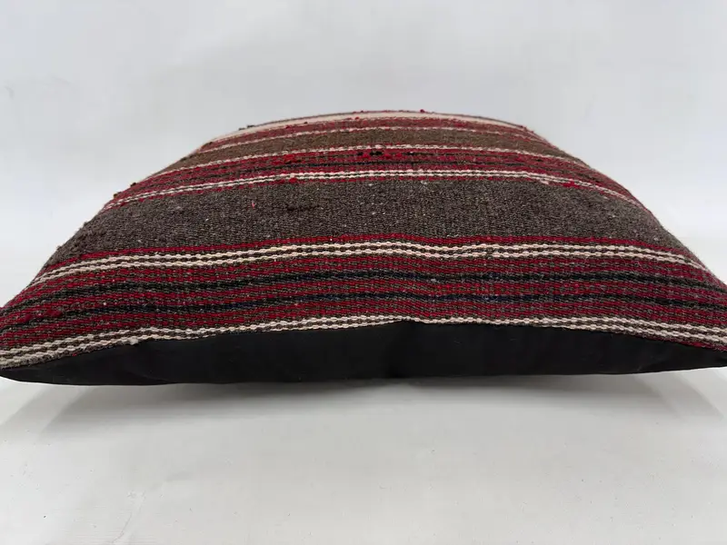 24x24 Red Pillow Cover, Pillow Case, Handmade Kilim Cushion, Turkish Kilim Pillow, Handmade Pillow Sham, Pet Pillow Case, Throw Kilim Pillow - 5