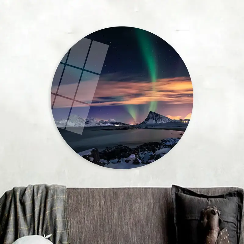 オーロラの夜空キャンバス - 鮮やかなプリントウォールアート