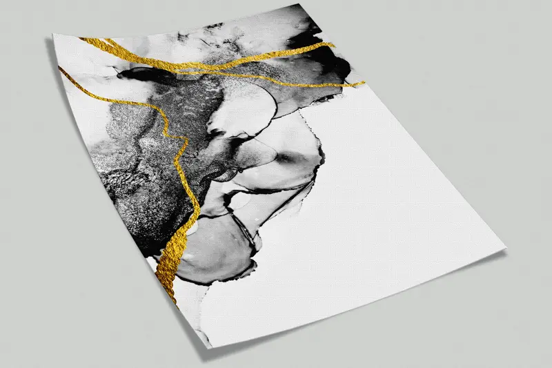 Wall Paper Peel and Stick, Gold Wall Mural, Modern Wall Decor, Custom Wall Paper, , 3d Wall Paper, Alcohol Ink Wallpaper, - 6