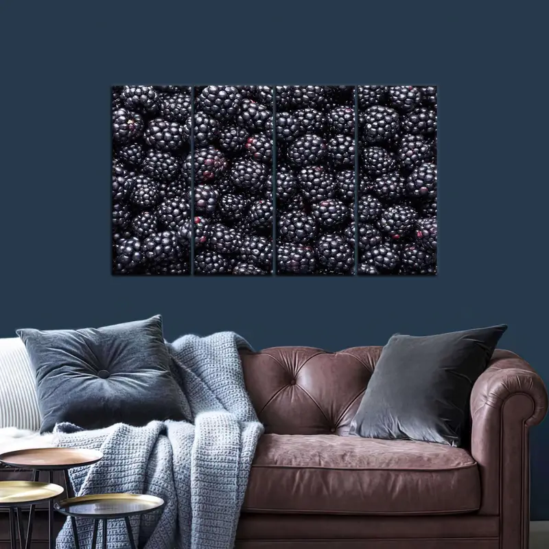 Berry Canvas Art, Food Art Decor, Fruits Wall Art, Kitchen Canvas Decor, Blackberry Art, Wall Hanging Art, Home Art Decor, Canvas Wall Art - 3