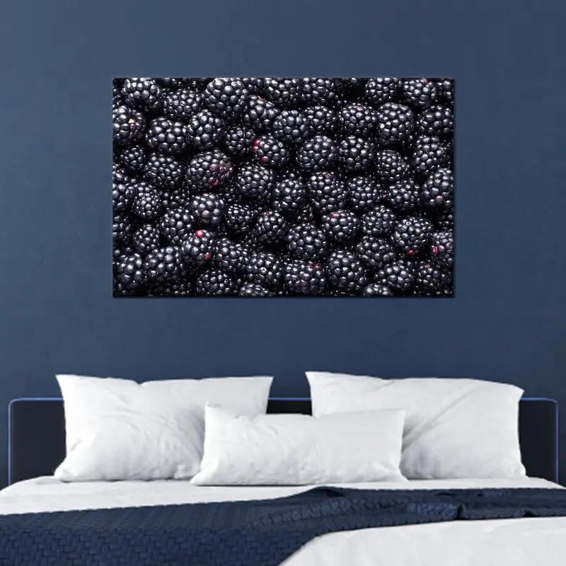 Berry Canvas Art, Food Art Decor, Fruits Wall Art, Kitchen Canvas Decor, Blackberry Art, Wall Hanging Art, Home Art Decor, Canvas Wall Art - 1