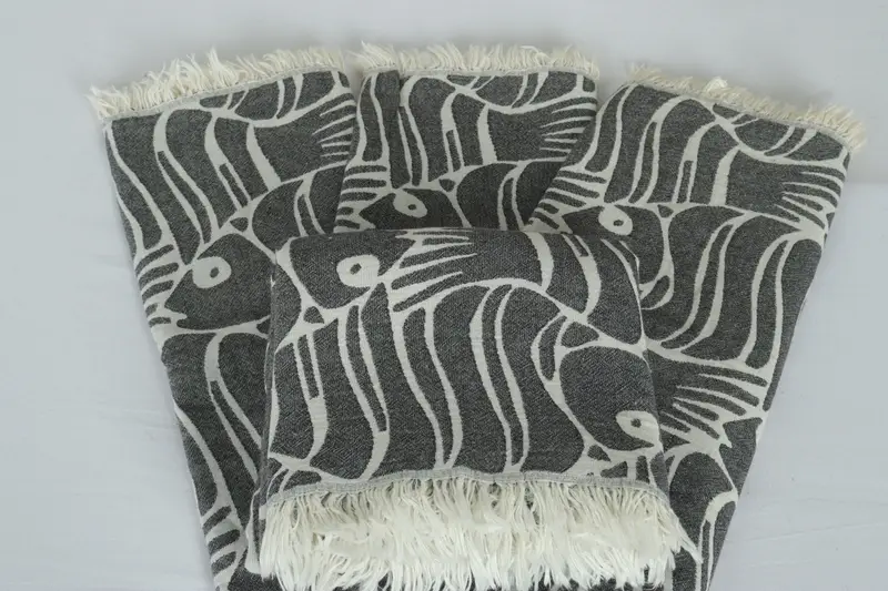 70x60 Cotton Fish Design Towel, Custom Blanket, Turkish Tablecloth, Bridesmaid Gifts, Custom Wedding Gifts, Personalized Wedding Gift - 5