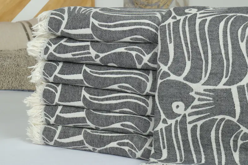 70x60 Cotton Fish Design Towel, Custom Blanket, Turkish Tablecloth, Bridesmaid Gifts, Custom Wedding Gifts, Personalized Wedding Gift - 2